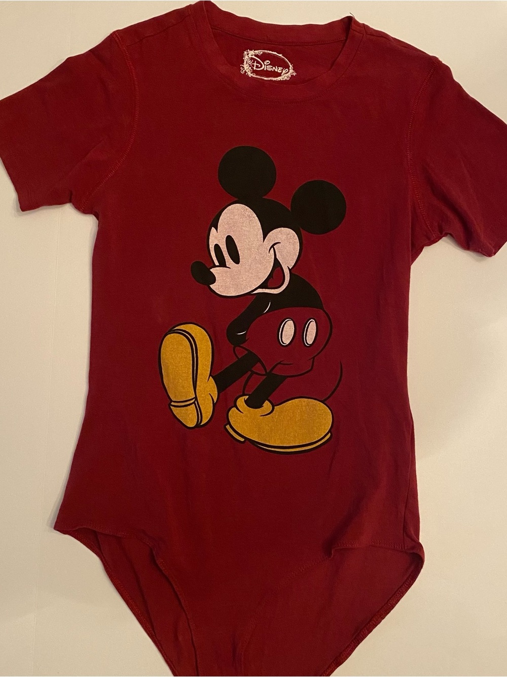 Disney Red Mickey Mouse Graphic One-Piece Bodysuit